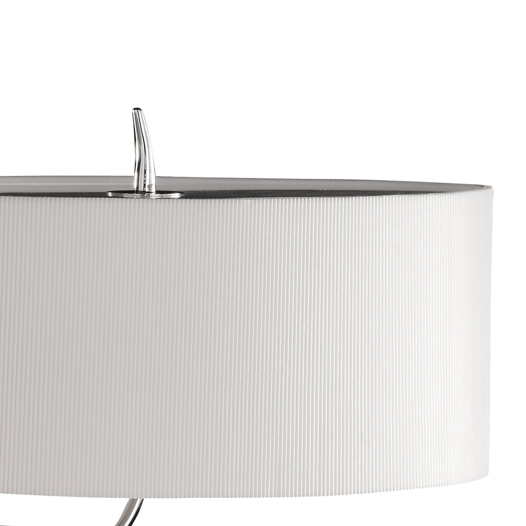 Mantra M1138/SP Eve Table Lamp 2 Light Small Polished Chrome With Spanish Corrugated White Oval Shade