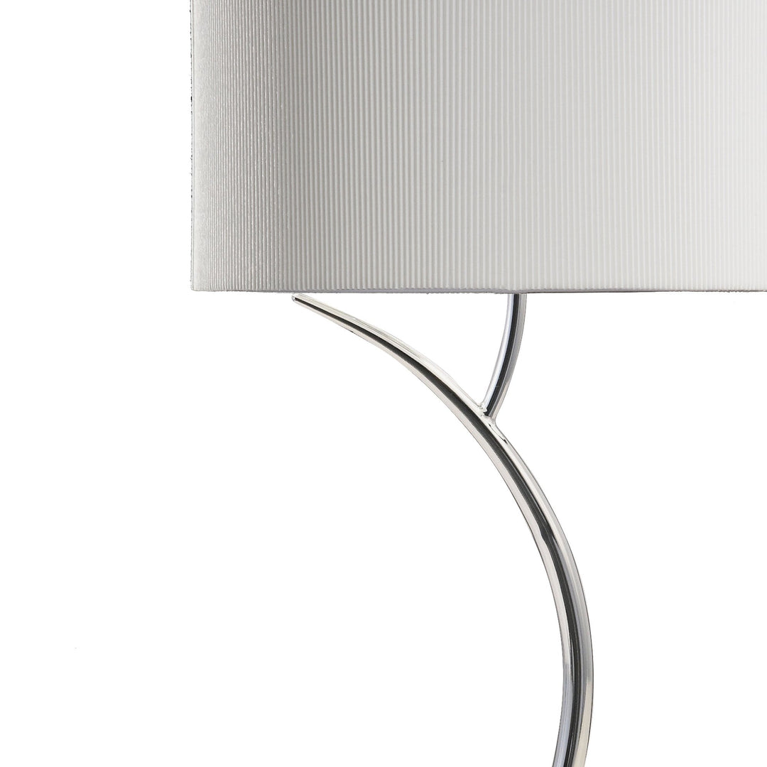 Mantra M1137/SP Eve Table Lamp 2 Light Large Polished Chrome With Spanish Corrugated White Round Shade