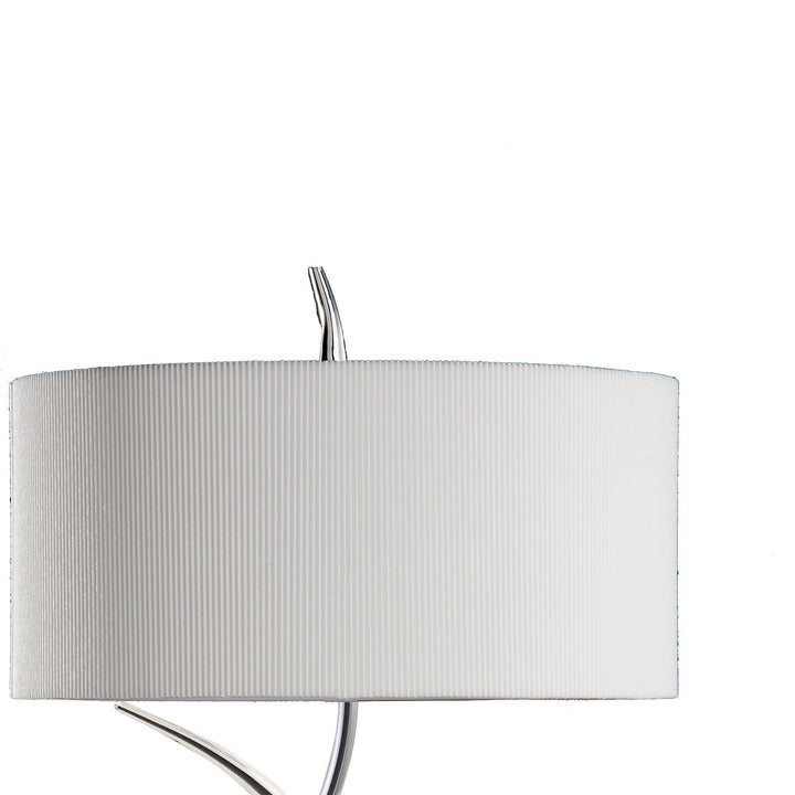 Mantra M1137/SP Eve Table Lamp 2 Light Large Polished Chrome With Spanish Corrugated White Round Shade