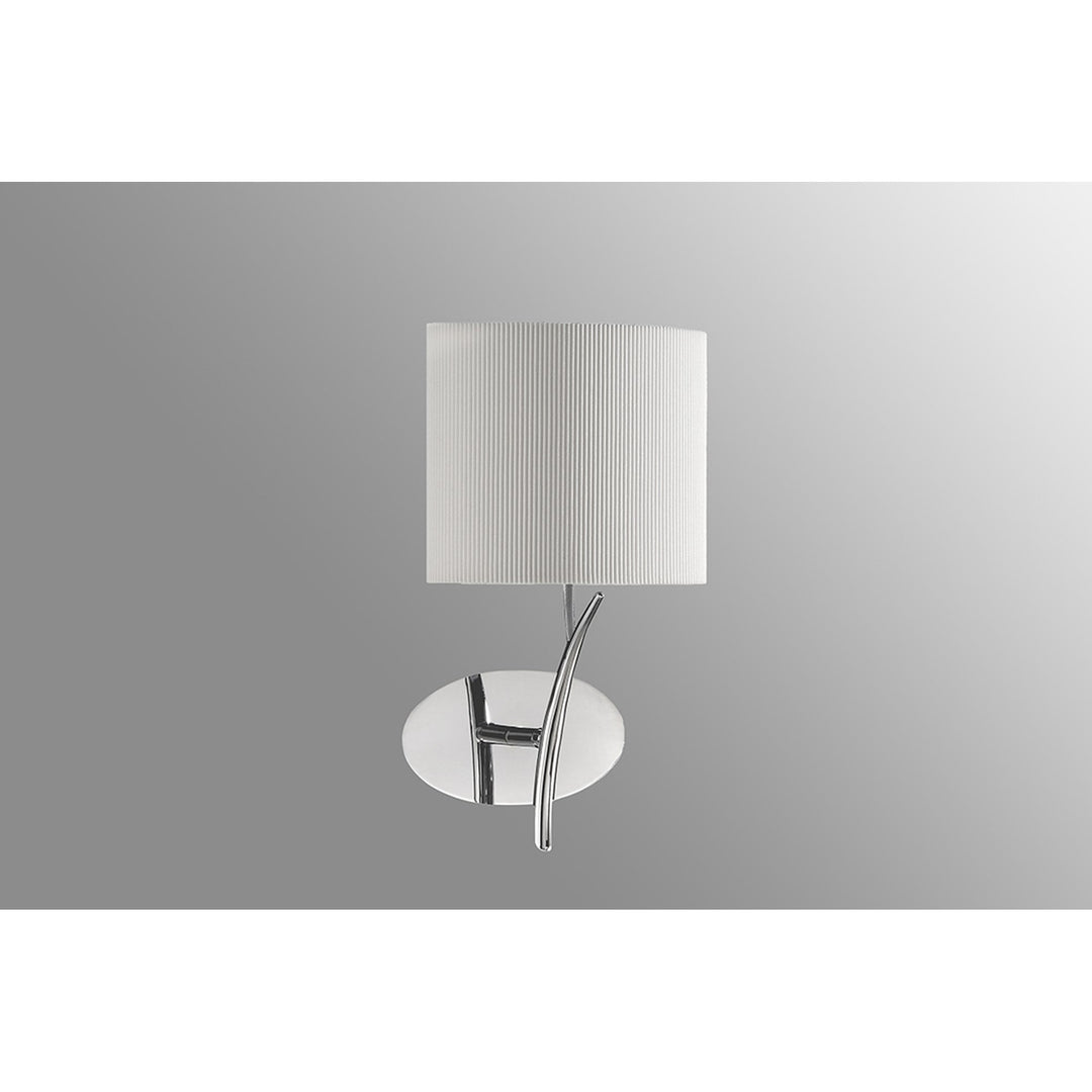 Mantra M1134/SP Eve Wall Lamp 1 Light Polished Chrome With Spanish Corrugated White Oval Shade