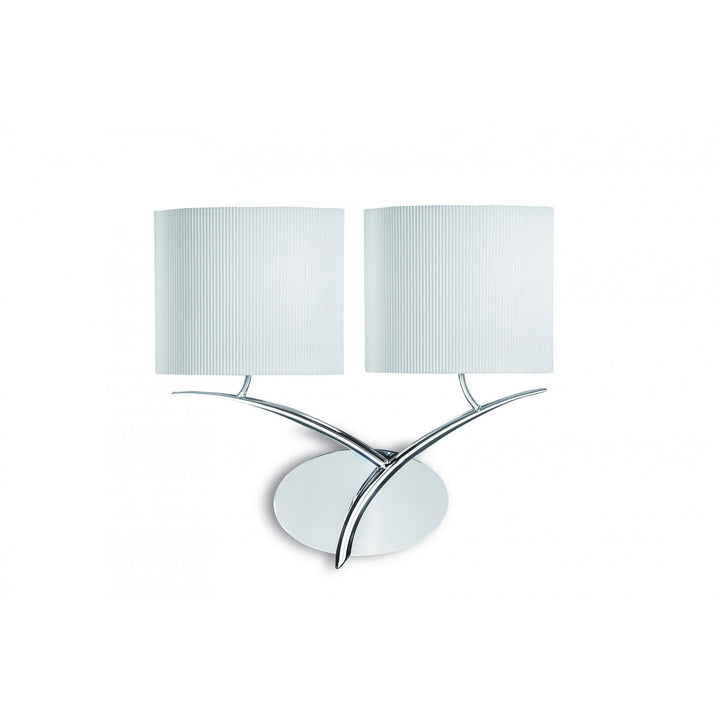 Mantra M1135/SP Eve Wall Lamp 2 Light Polished Chrome With Spanish Corrugated White Oval Shades