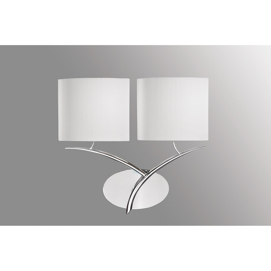 Mantra M1135/SP Eve Wall Lamp 2 Light Polished Chrome With Spanish Corrugated White Oval Shades