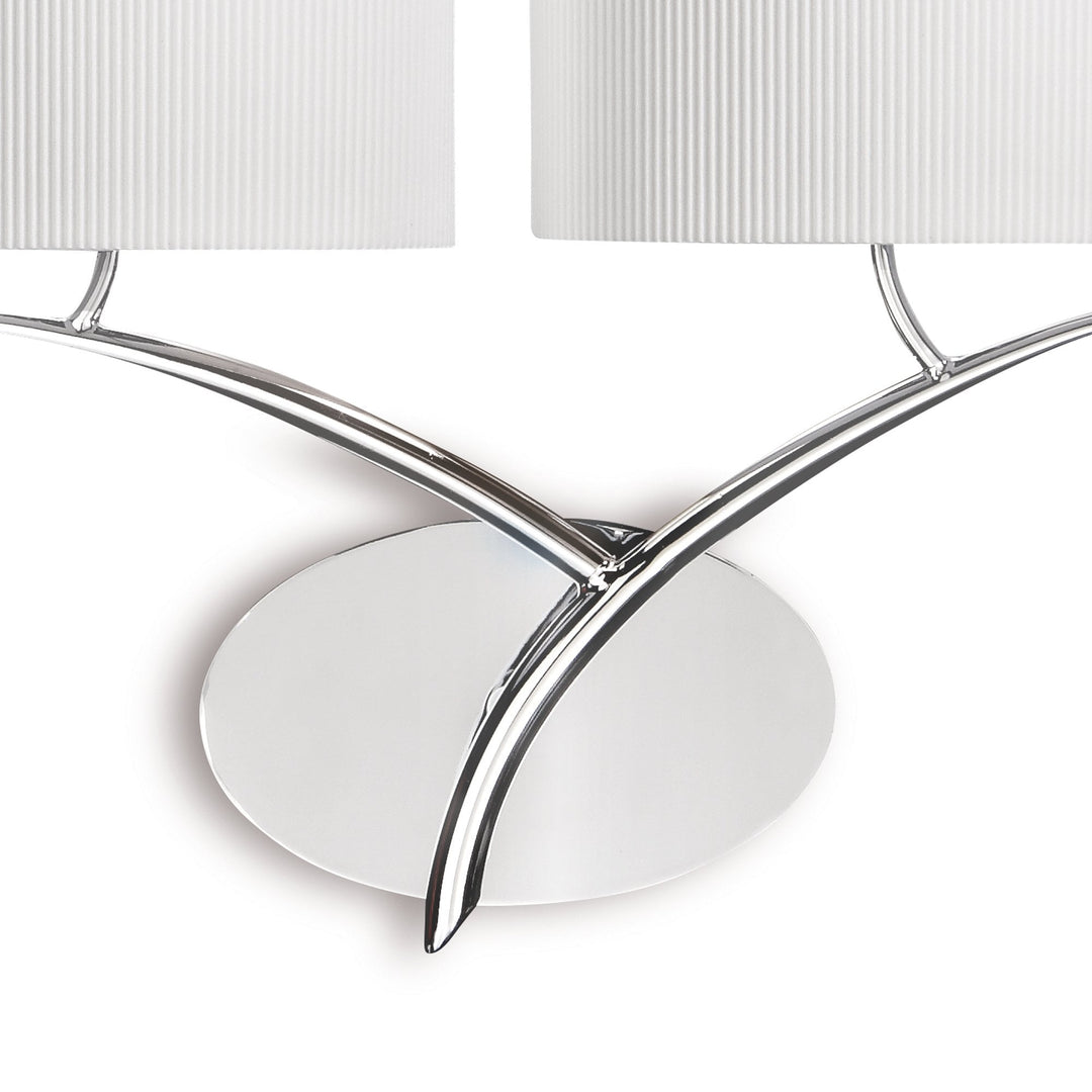 Mantra M1135/SP Eve Wall Lamp 2 Light Polished Chrome With Spanish Corrugated White Oval Shades