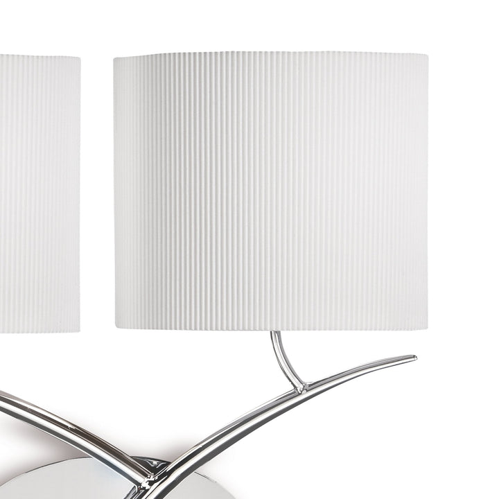 Mantra M1135/SP Eve Wall Lamp 2 Light Polished Chrome With Spanish Corrugated White Oval Shades