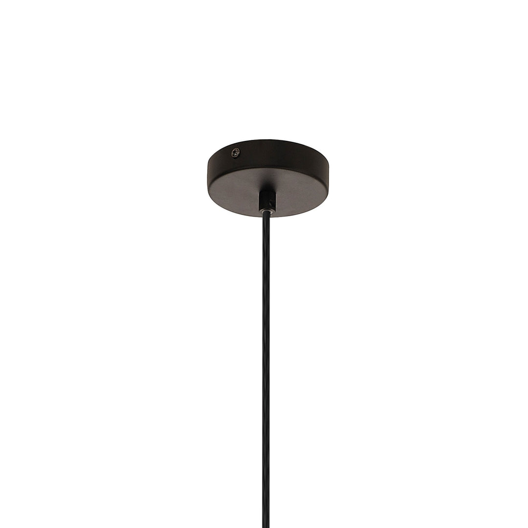 Mantra M8521 Kriss Cylinder Pendant Black/Black Glass Shade With Inner Lined Funnel Glass