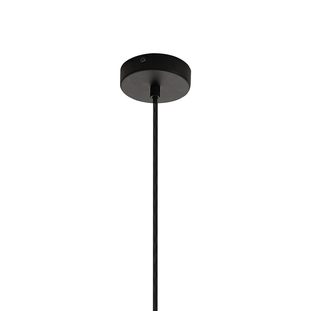 Mantra M8523 Kriss Squircle Pendant Black/Black Glass Shade With Inner Lined Funnel Glass