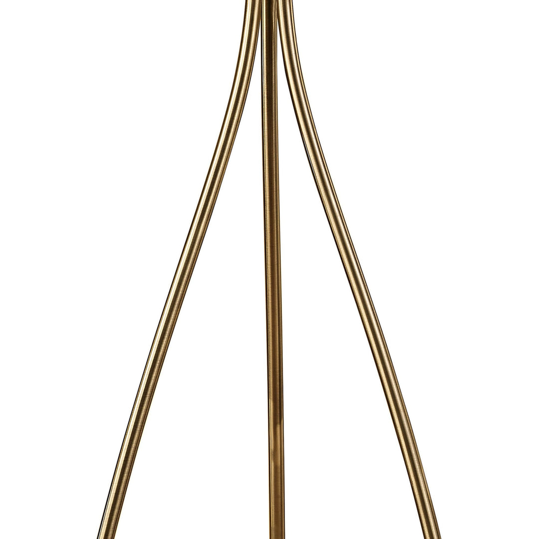 Mantra M4638AB/WS Loewe Floor Lamp 3 Light Antique Brass With White Shade (4738)