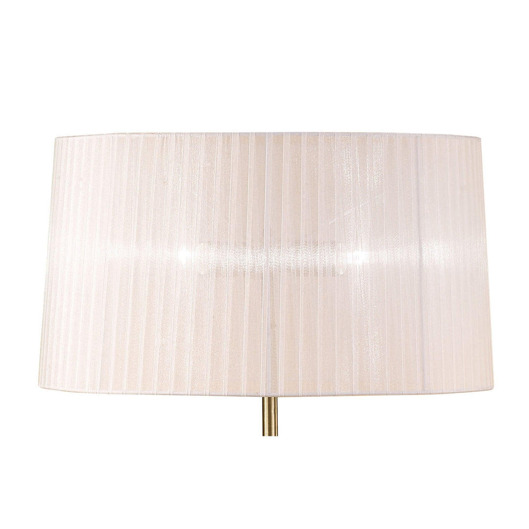 Mantra M4638AB/WS Loewe Floor Lamp 3 Light Antique Brass With White Shade (4738)