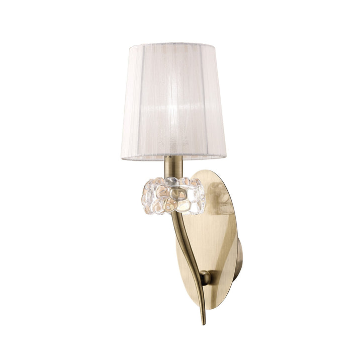 Mantra M4635AB/WS Loewe Wall Lamp 1 Light Antique Brass With White Shade (4735)