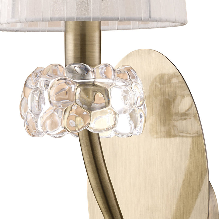 Mantra M4635AB/WS Loewe Wall Lamp 1 Light Antique Brass With White Shade (4735)