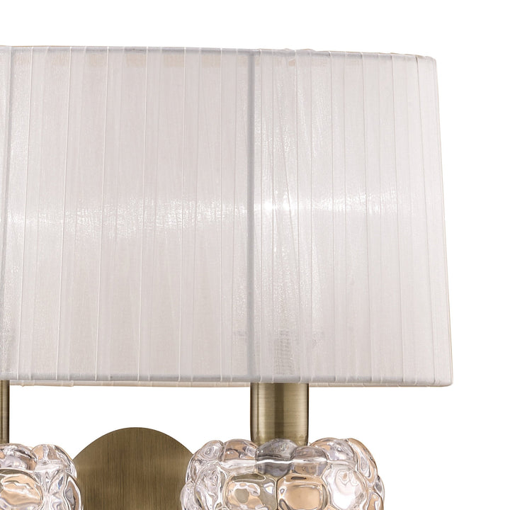 Mantra M4634AB/WS Loewe Wall Lamp 2 Light Antique Brass With White Shade (4734)