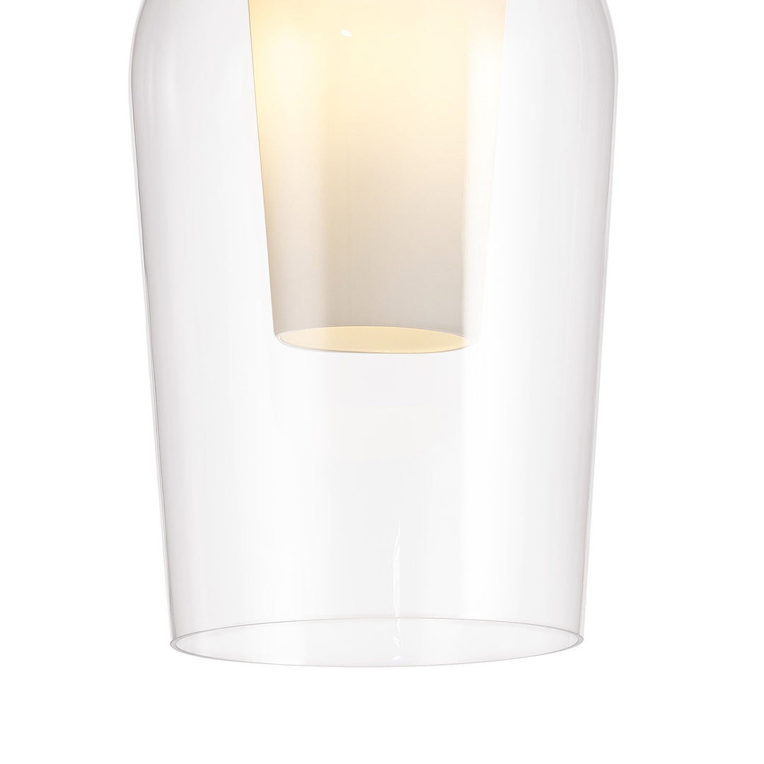 Mantra M8399 Nora 1 Light Semi Ceiling Gold/White/Clear Glass With Frosted Inner