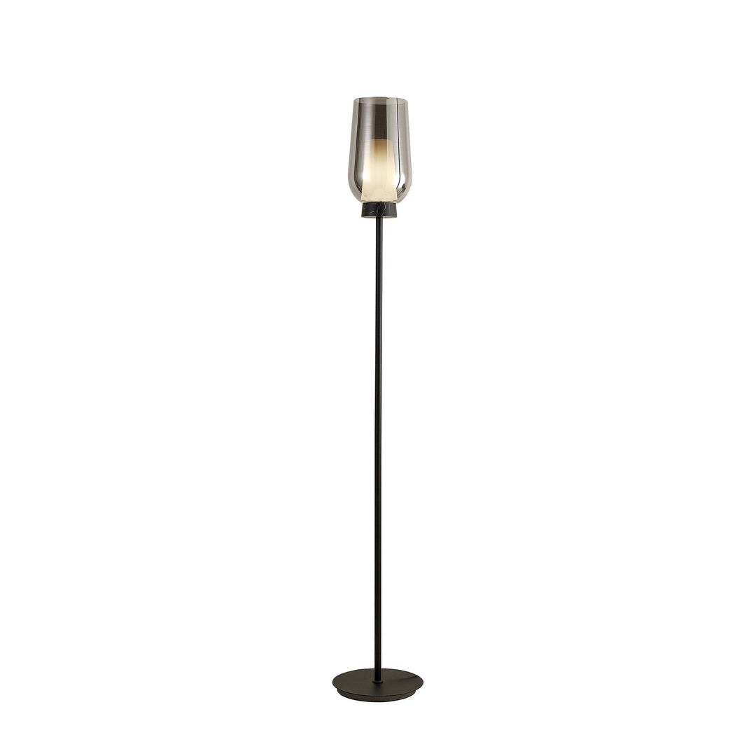 Mantra M8290 Nora Floor Lamp Black/Black Marble/Chrome Glass With Frosted Inner