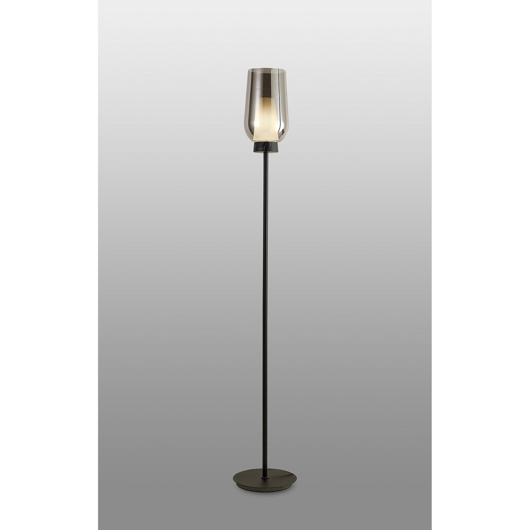 Mantra M8290 Nora Floor Lamp Black/Black Marble/Chrome Glass With Frosted Inner