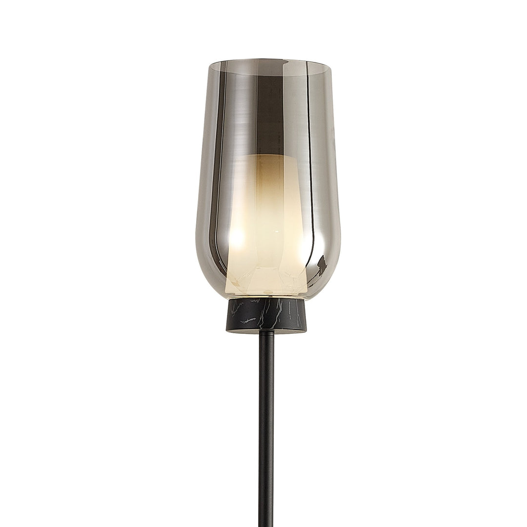 Mantra M8290 Nora Floor Lamp Black/Black Marble/Chrome Glass With Frosted Inner