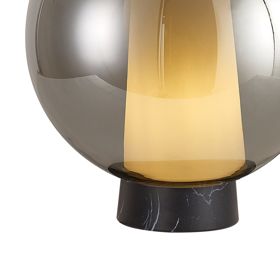Mantra M8403 Nora Ball Table Lamp Black/Black Marble/Chrome Glass