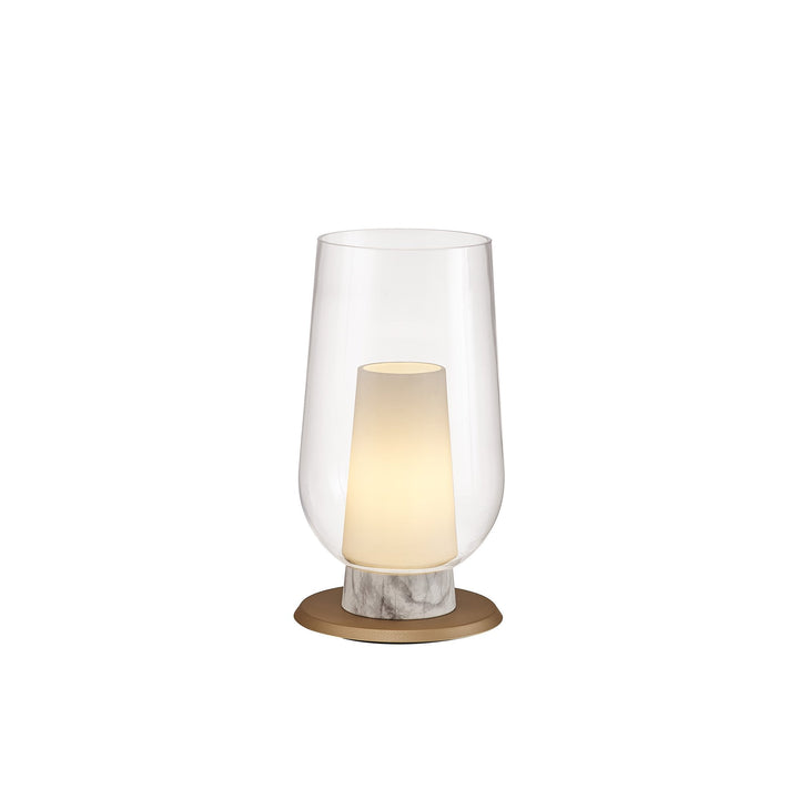 Mantra M8401 Nora Table Lamp Gold/White/Clear Glass With Frosted Inner