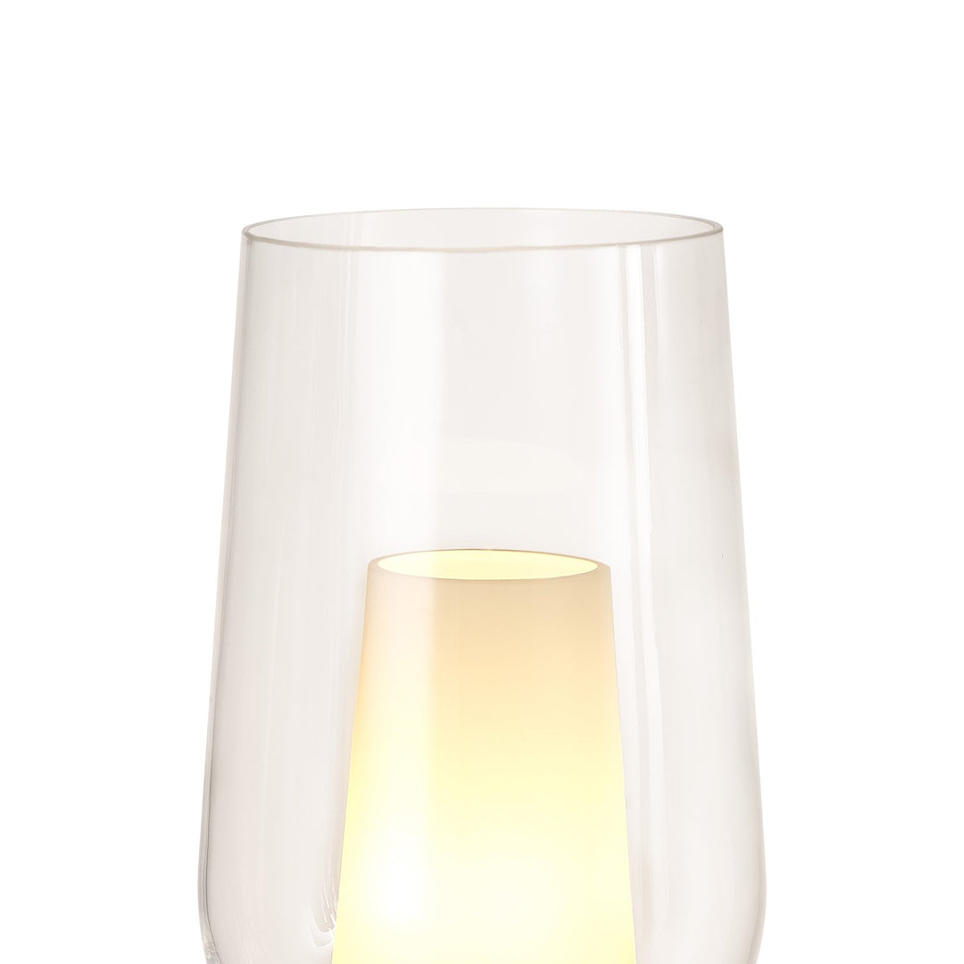 Mantra M8281 Nora Table Lamp White/Wood/Clear Glass With Frosted Inner