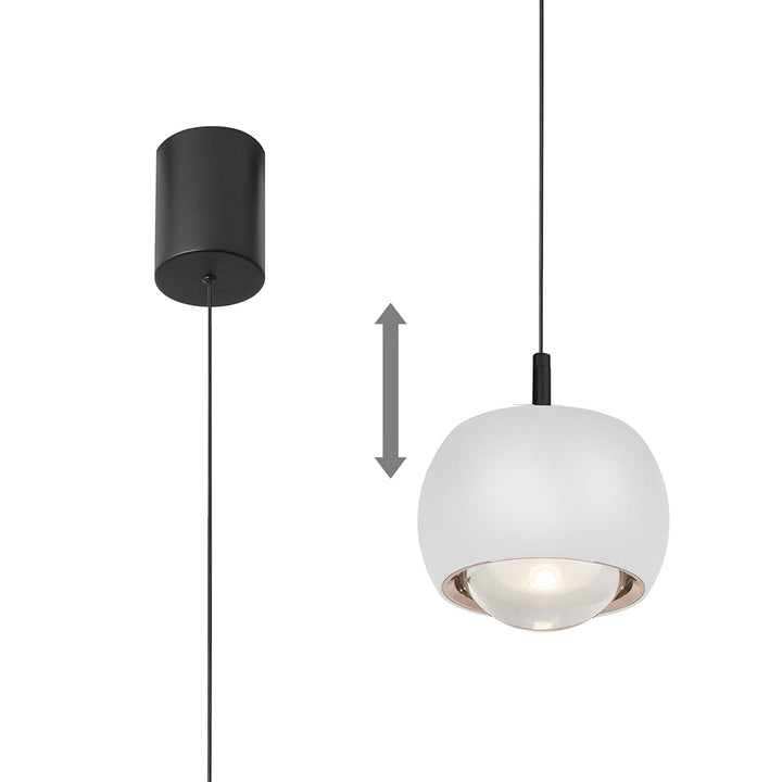 Mantra M8405 Roller Rise And Fall LED Pendant White/Black