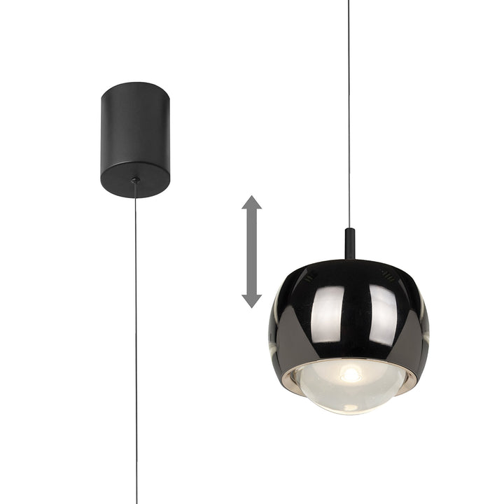 Mantra M8407 Roller Rise And Fall LED Pendant Chrome/Black