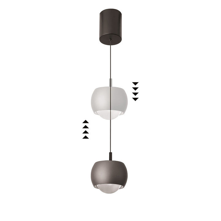 Mantra M8408 Roller Rise And Fall LED Pendant Coffee/Black