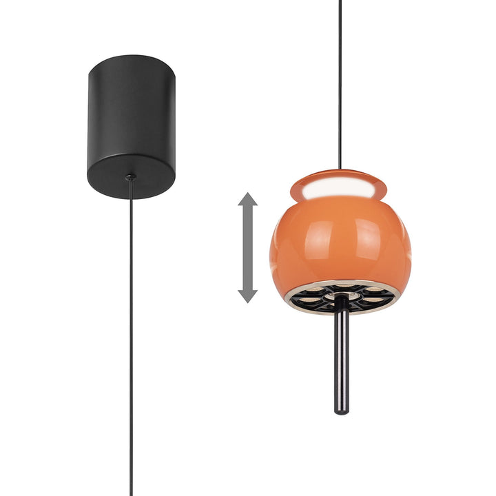 Mantra M8409 Roller Rise And Fall LED Pendant Orange/Black