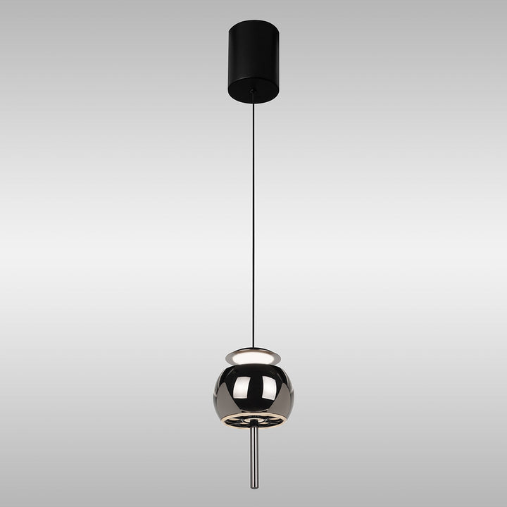 Mantra M8412 Roller Rise And Fall LED Pendant Black Chrome/Black