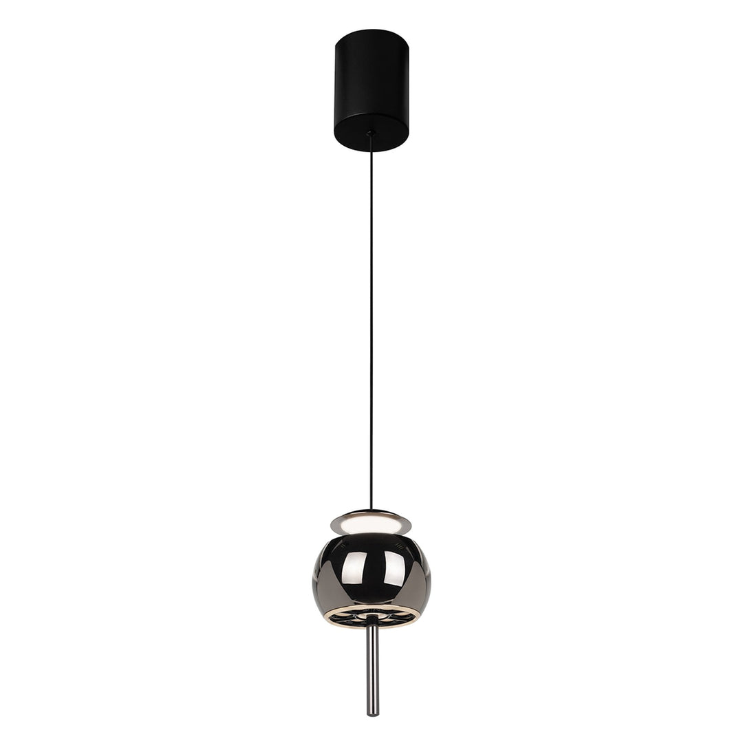 Mantra M8412 Roller Rise And Fall LED Pendant Black Chrome/Black