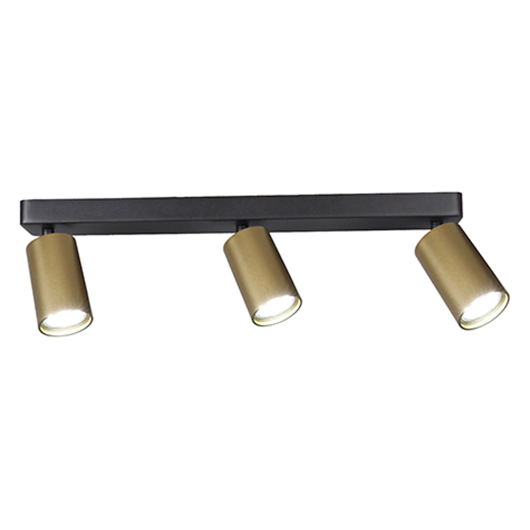 Mantra M8488 Sal Linear 3 Light Spotlight Satin Gold/Matt Black