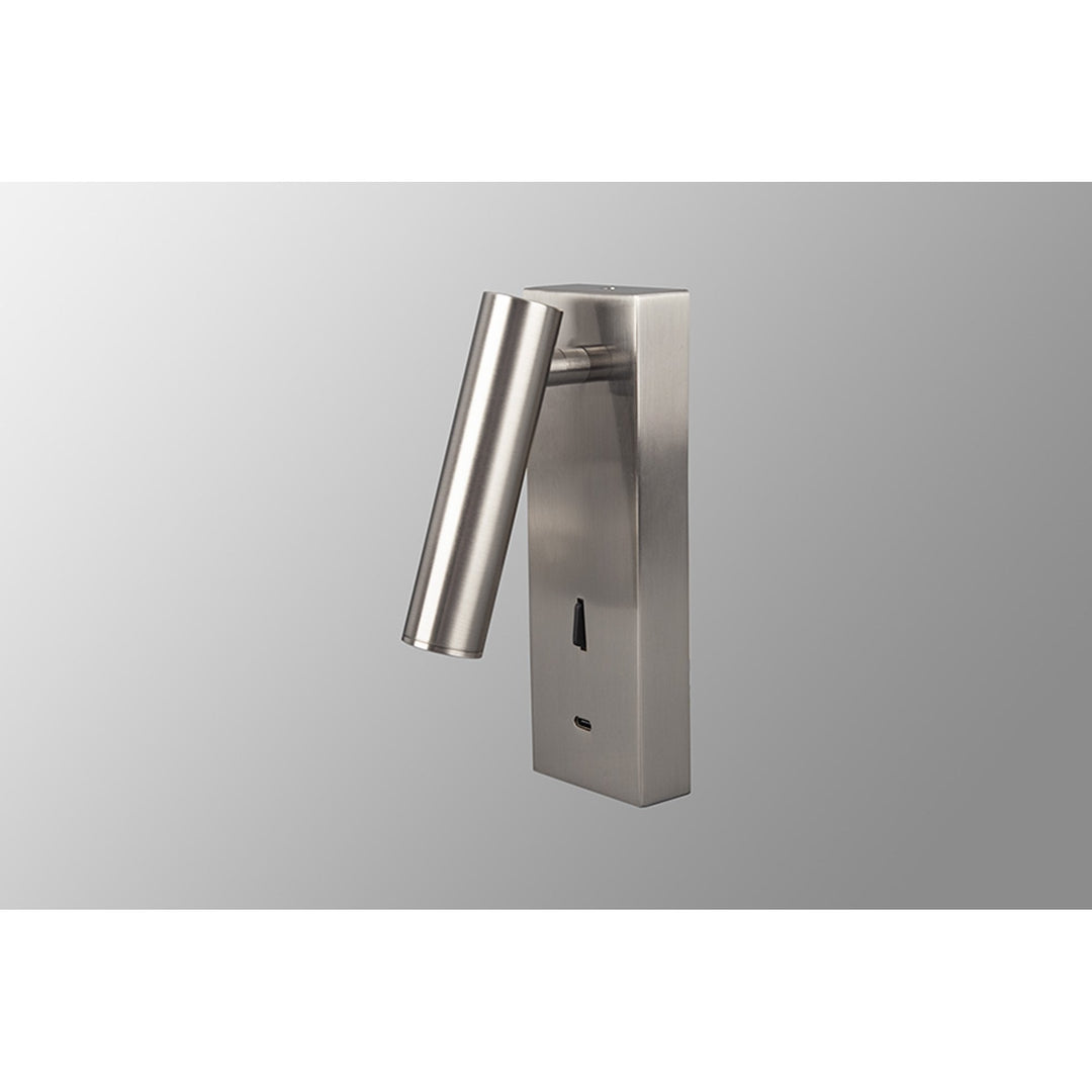 Mantra M8500 Tarifa II LED Wall/Reading Light Adjustable With USB-C Socket Satin Nickel