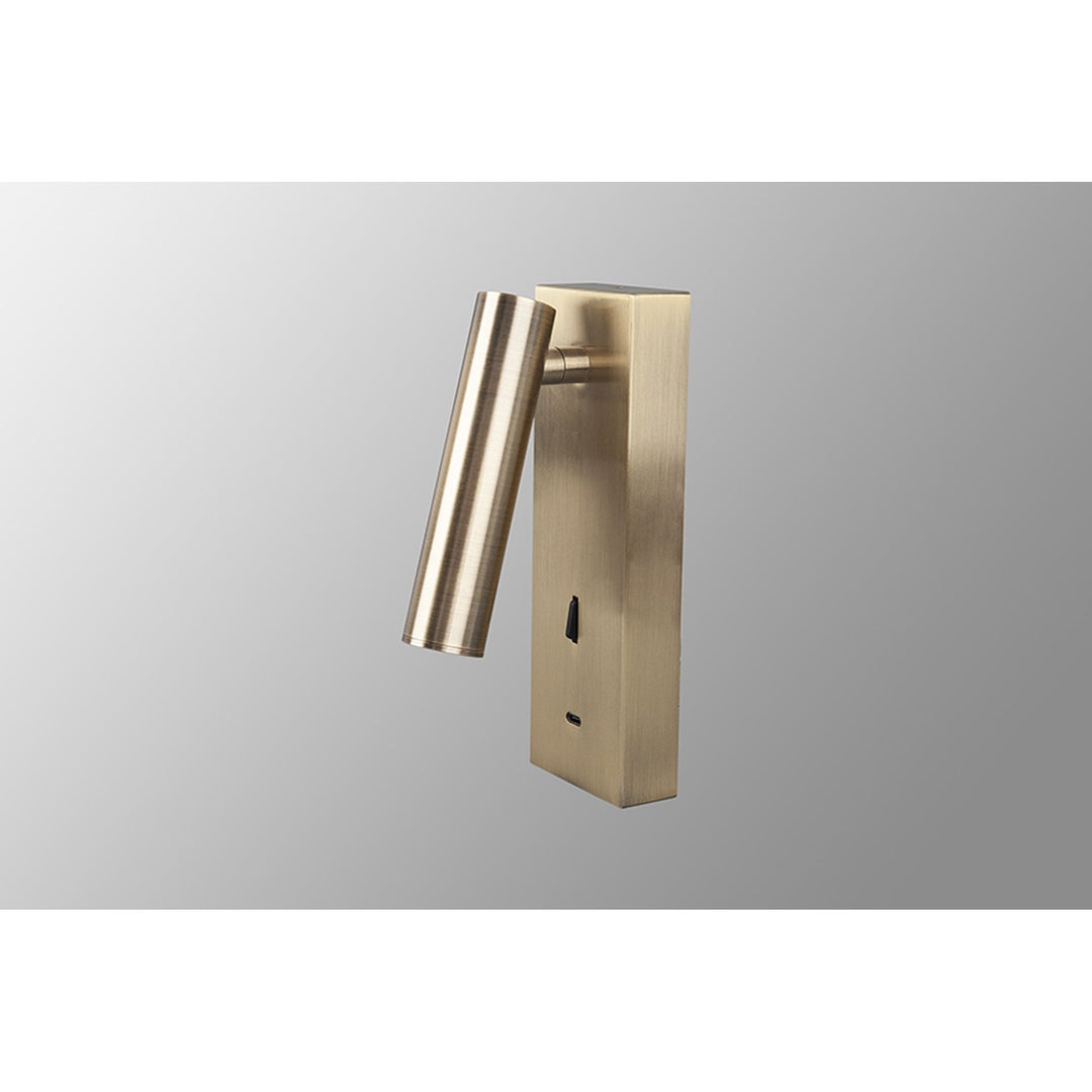 Mantra M8501 Tarifa II LED Wall/Reading Light Adjustable With USB-C Socket Antique Brass