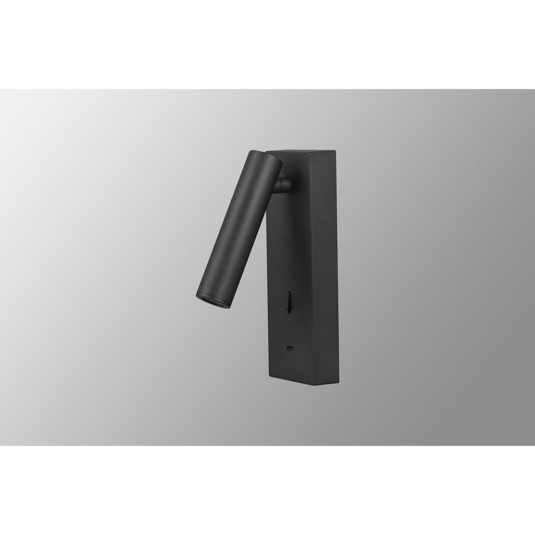 Mantra M8499 Tarifa II LED Wall/Reading Light Adjustable With USB-C Socket Black