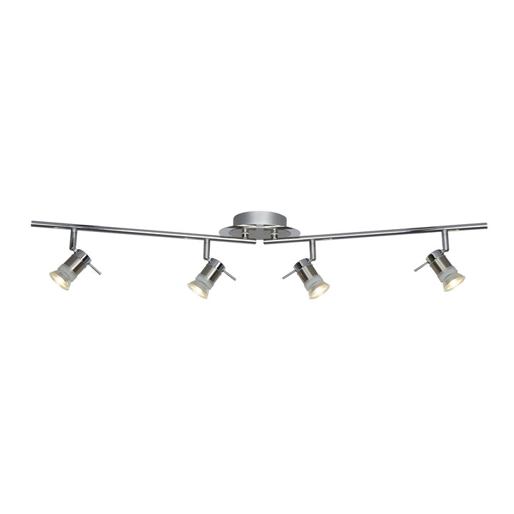 Searchlight 7444CC-LED Aries Bathroom 4 Light Split Bar Spotlight Chrome Satin Silver Metal