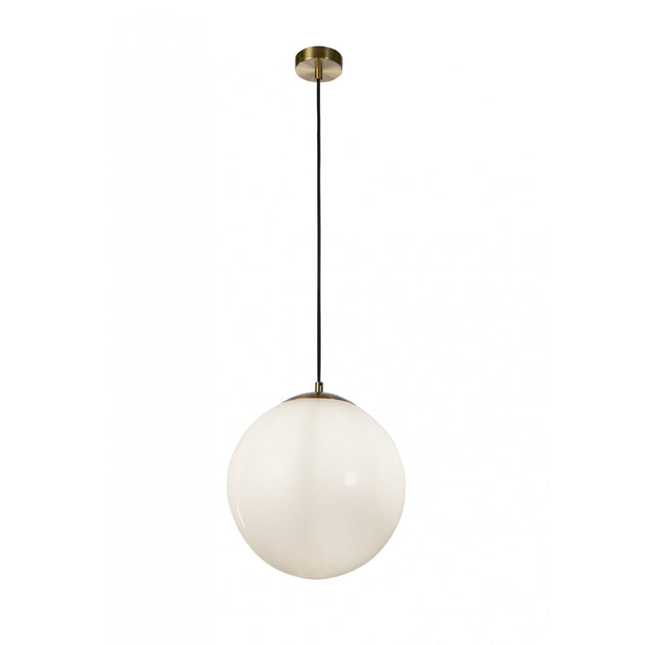 Searchlight 6066SB Atom II Pendant Satin Brass Opal Glass