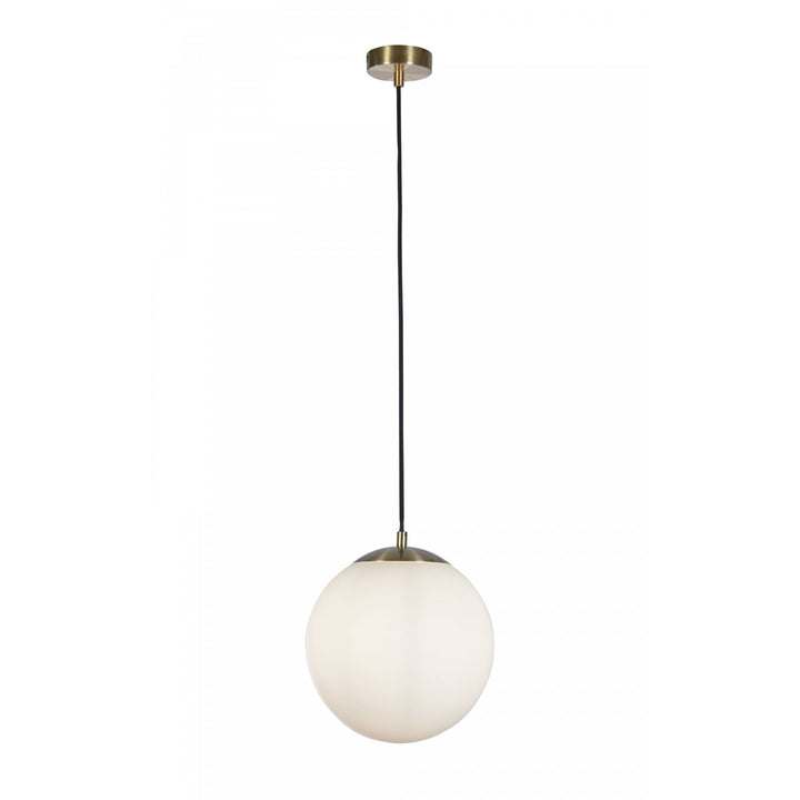 Searchlight 6077SB Atom II Pendant Satin Brass Opal Glass