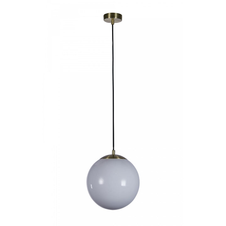 Searchlight 6077SB Atom II Pendant Satin Brass Opal Glass