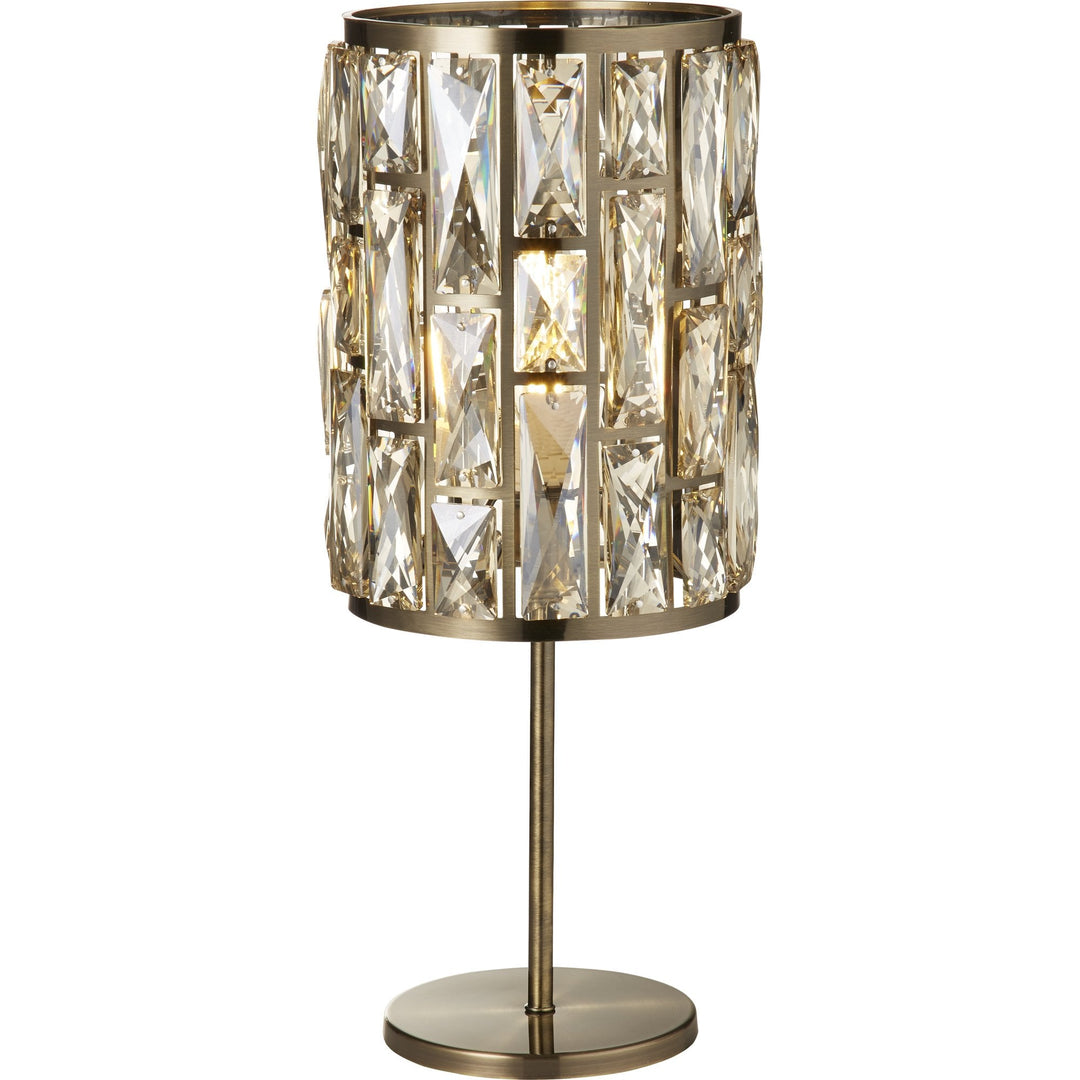 Searchlight 6584AB Bijou Table Lamp Antique Brass Metal Champagne Glass