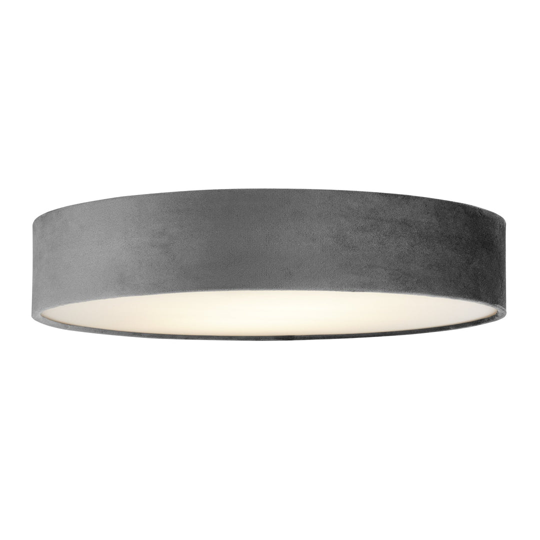 Searchlight 23298-3GY Drum 3 Light Flush Ceiling Light Grey Velvet