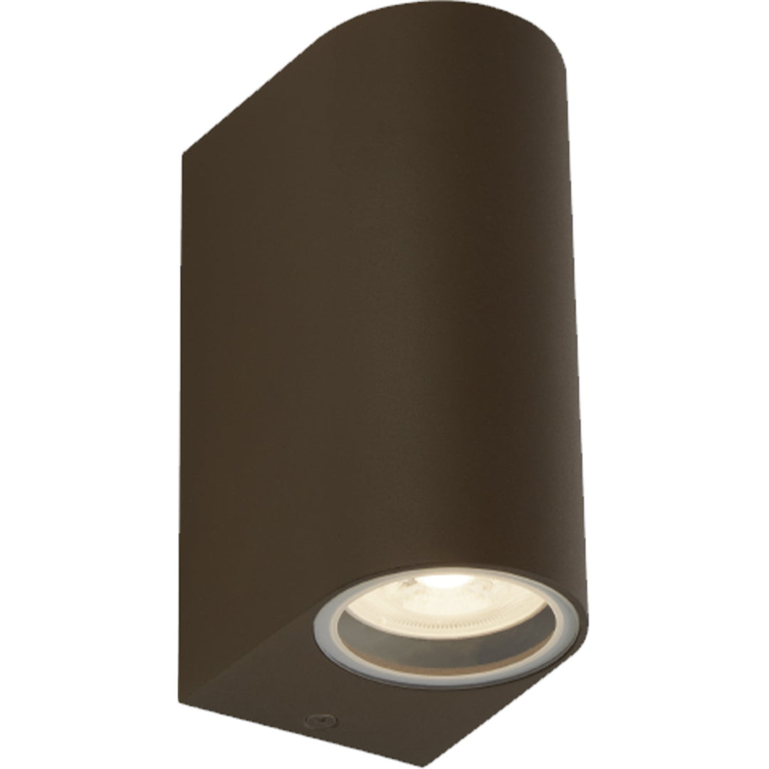 Searchlight 8008-2RUS-LED Eiffel Outdoor 2 Light Wall Light Rustic Brown Clear Frosted