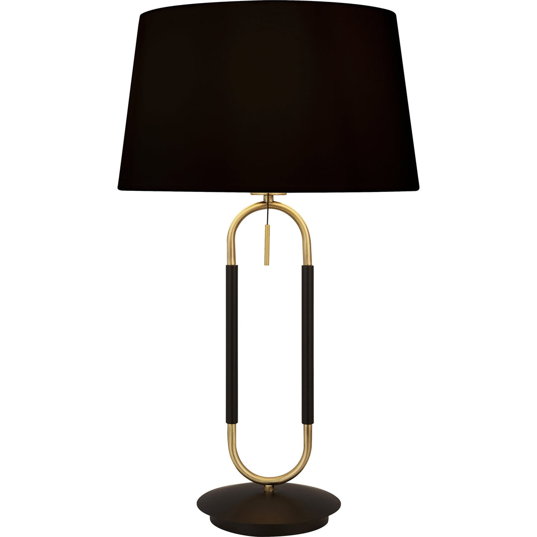 Searchlight 41431SB Jazz Table Lamp Black Satin Brass Metal Black Velvet