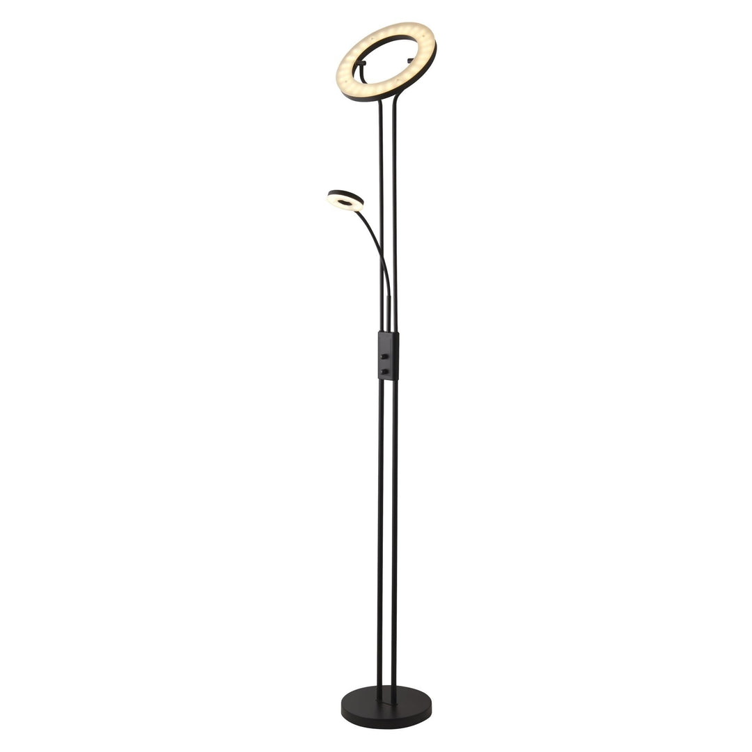 Searchlight 55601BK Mother Child LED Floor Lamp Matt Black Metal