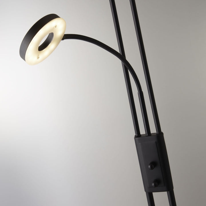 Searchlight 55601BK Mother Child LED Floor Lamp Matt Black Metal