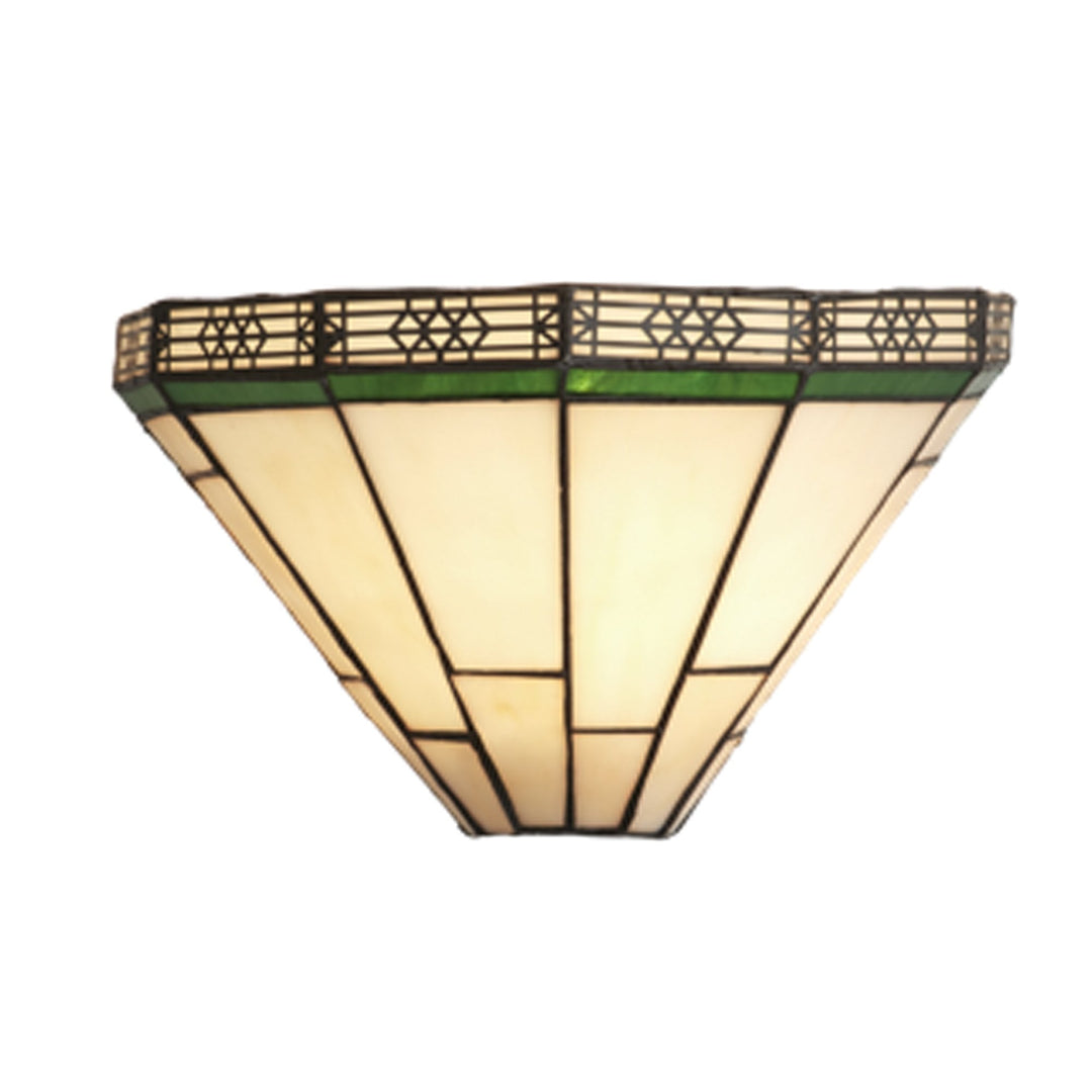 Searchlight 4417-18 New York Wall Light Brass Metal Stained Glass
