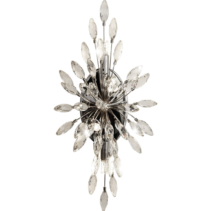 Searchlight 86012-4CC Peacock 4 Light Wall Light Chrome Metal Crystal