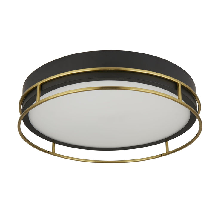 Searchlight 62013-3PB Phoenix Bathroom 3 Light Flush Black Brass Metal Frosted Glass