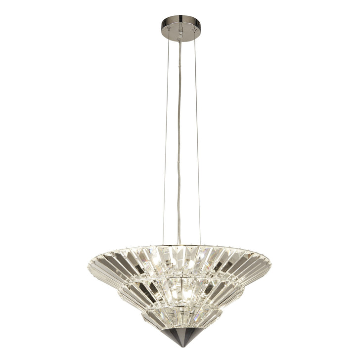 Searchlight 73918-8CC Savannah 8 Light Pendant To Flush Chrome Metal Clear Crystal