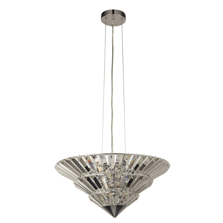 Searchlight 73918-8CC Savannah 8 Light Pendant To Flush Chrome Metal Clear Crystal