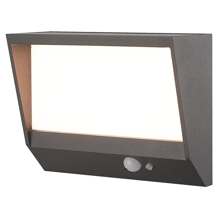 Searchlight 67418BK Solar Outdoor LED Wall Light Black Metal White Polycarbonate