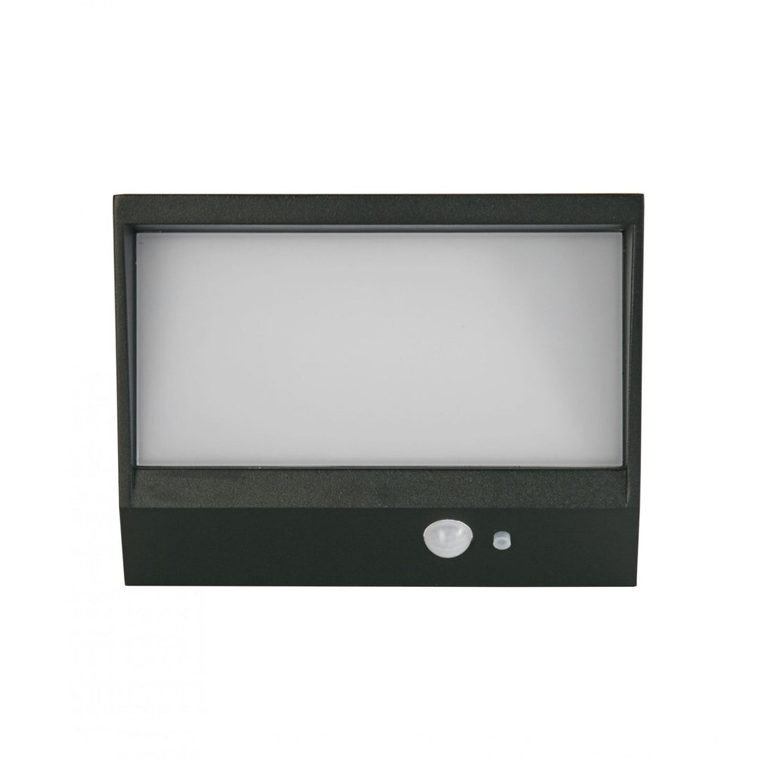 Searchlight 67418BK Solar Outdoor LED Wall Light Black Metal White Polycarbonate
