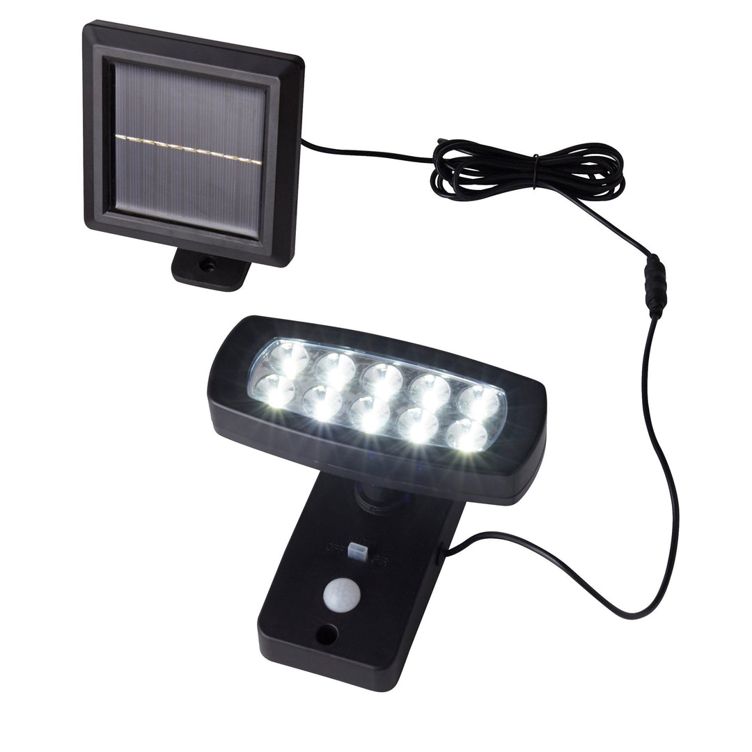 Searchlight 67423BK-PIR Solar Outdoor LED Wall Light ABS Clear Polycarbonate PIR